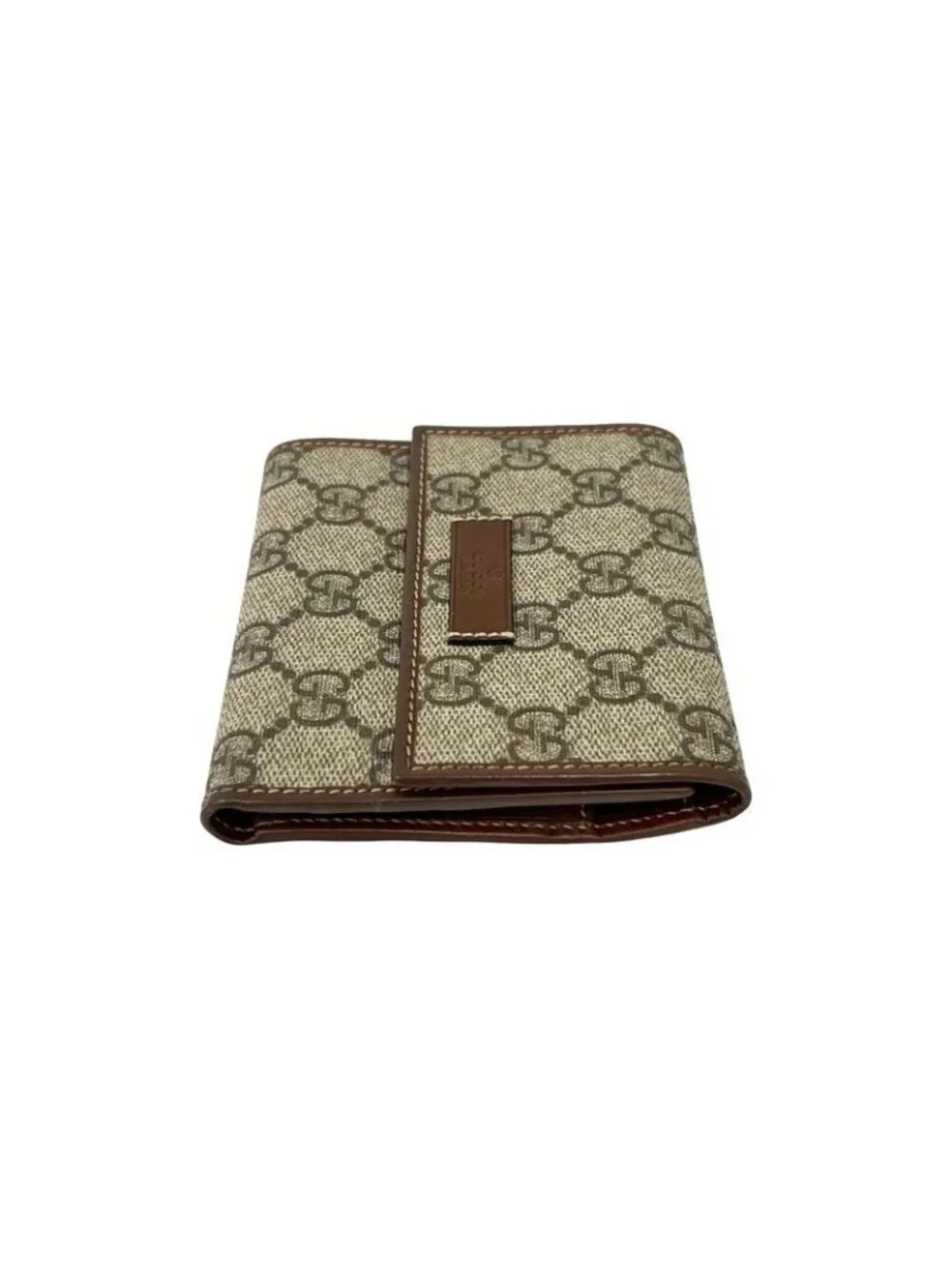 ★SOLD★ Gucci GG Supreme Leather Trifold Wallet Mini Coin Case Card Brown - Picture 4 of 10